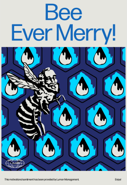 "Bee Ever Merry!" poster