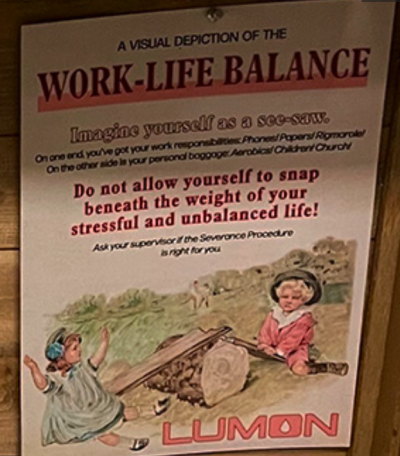 Vintage work life balance poster